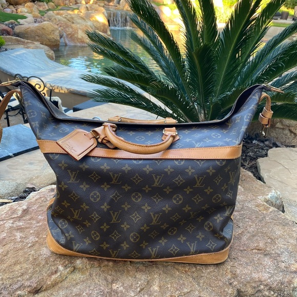 Authentic Louis Vuitton cruiser 40 large travel tote bag w/ LV vachetta tag - Picture 4 of 14